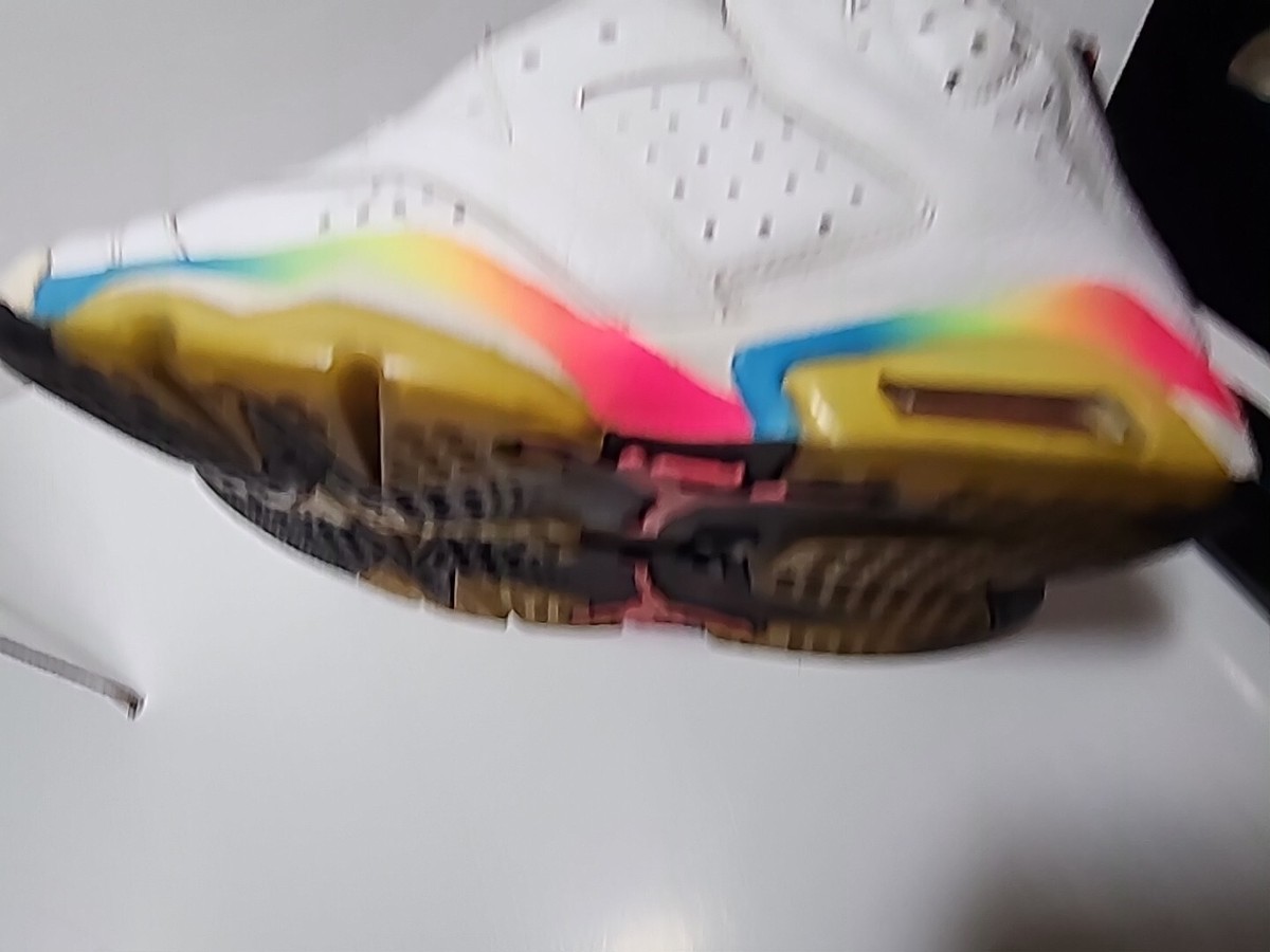 VINTAGE NIKE AIR JORDAN 6 VI RETRO WHITE RAINBOW SHOES 384665 103 SIZE 5Y | eBay