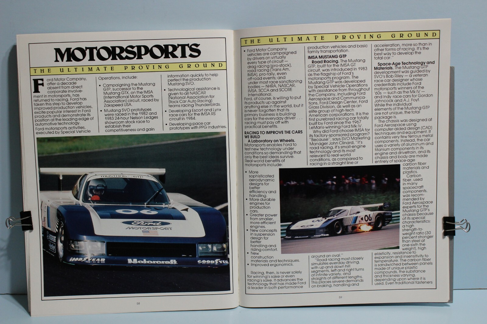 1984 Ford Mustang SVO Thunderbird Turbo Coupe Performance Catalog