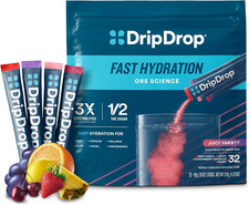 Dripdrop Hydration Packets - Juicy Variety Pack - Single Serve Electrolytes Powd