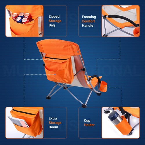 Beach Chair Beach Chairs for Adults Folding Camping Chair for Adults with Cooler - Picture 12 of 45
