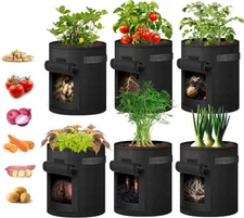 iPower 7 Gallon 6 Pack Potato Grow Bags Thickened Nonwoven Fabric Container