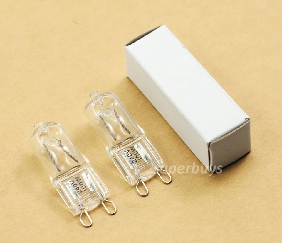2pc 100W G9 240V Clear Tungsten Halogen Downlight Bulb Light Lamp T4 Type Globe - Image 2 of 3