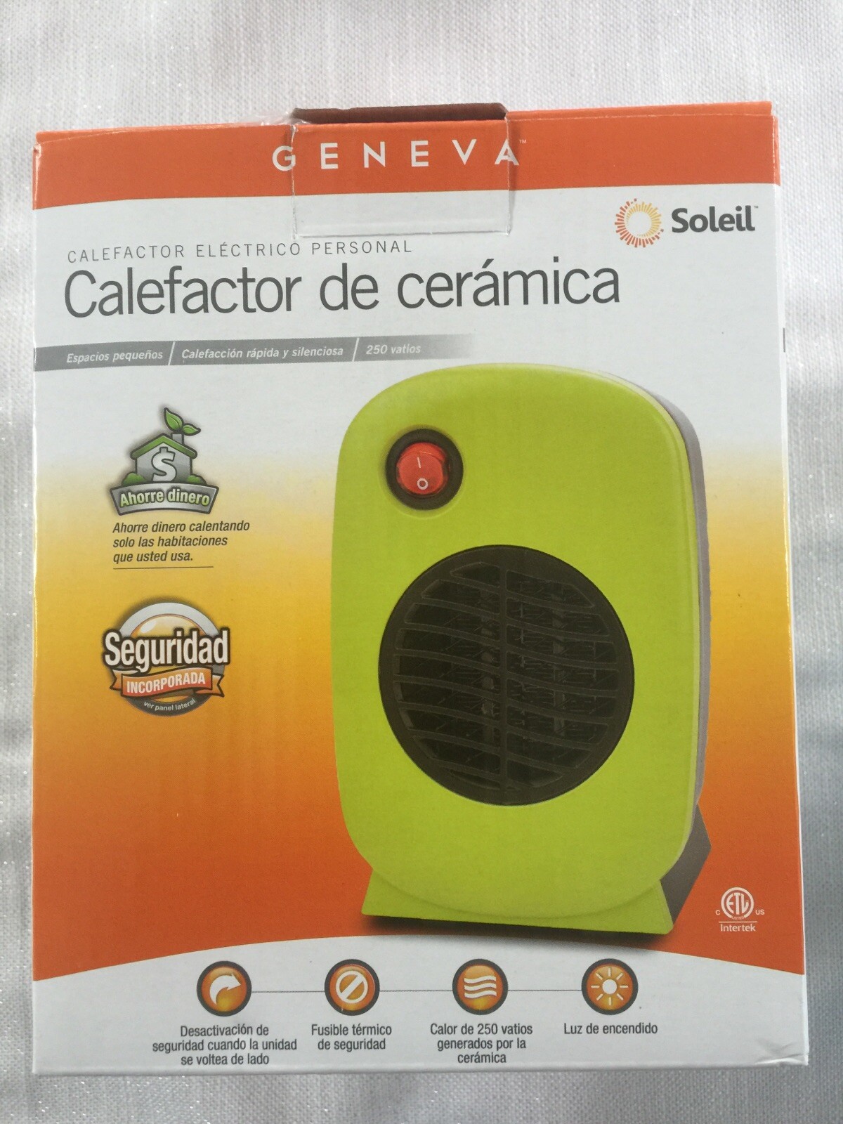 Electric Personal Ceramic Heater by Soleil, 250 Watt Geneva. MH-01, Lime  Green | eBay