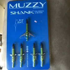 Muzzy 289 Muzzy Shank Broadhead 5 PK, Mult 1 Size 100 Grain 2 Blade Bow & Arrow
