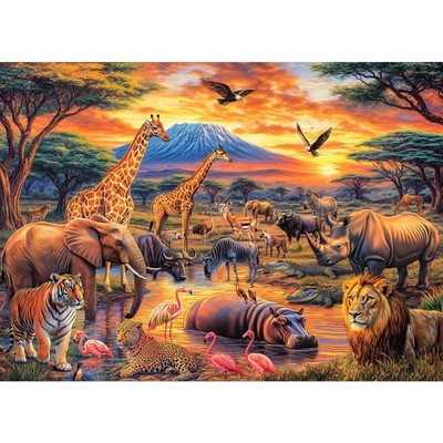 Puzzle 1000 Pieces African Animals  Quality 1000 Pieces Puzzle for Adults Cla...
