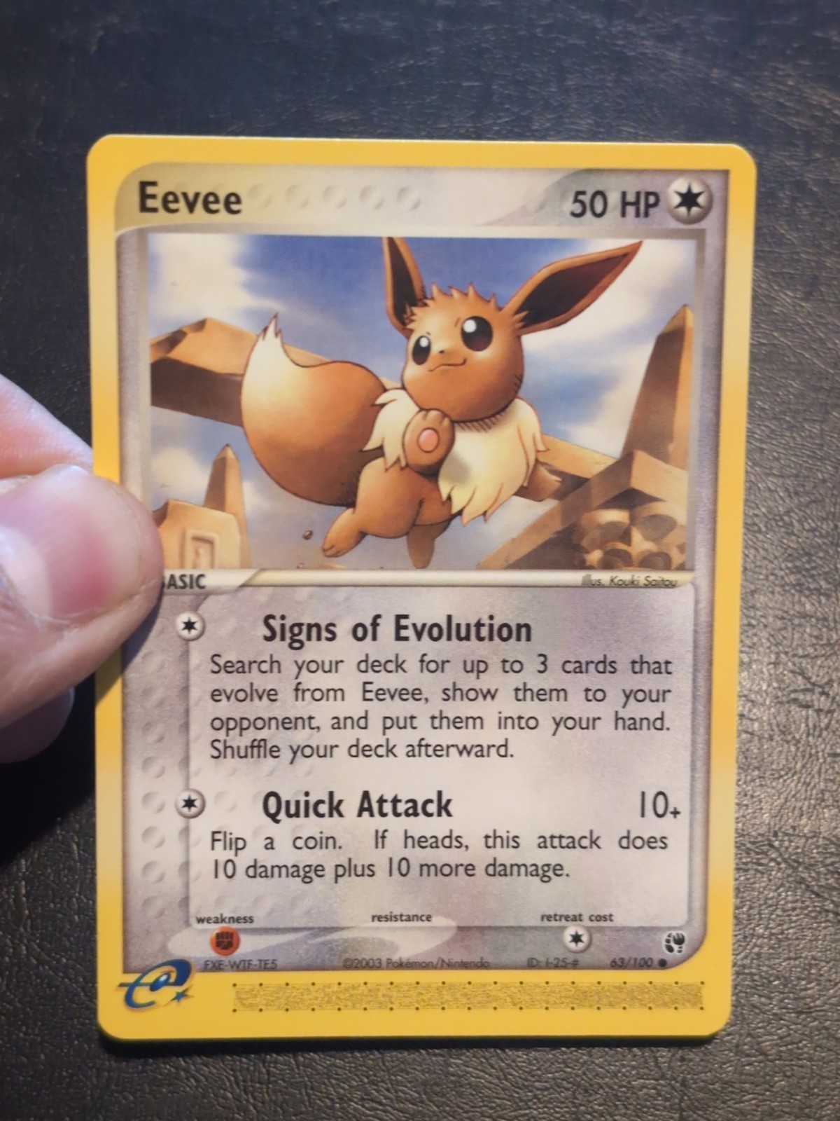 POKEMON TCG COMMON CARD EEVEE 63/100 EX SANDSTORM NM/VLP
