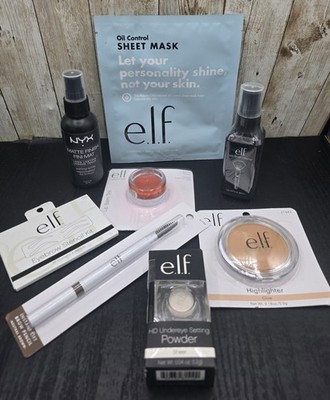 Lot Elf Cosmetics Brow Pencil & Stencil Undereye Powder Highlighter Lip Tint 