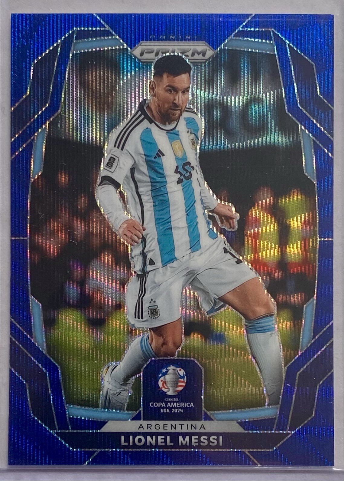 2024 Panini Prizm Copa America Blue Wave Prizm #1 LIONEL MESSI /199 Argentina