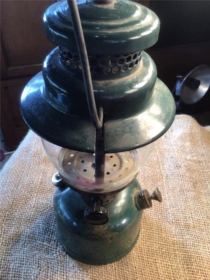 VINTAGE COLEMAN 242C  LANTERN GREEN OVER BRASS  DATED 7/4