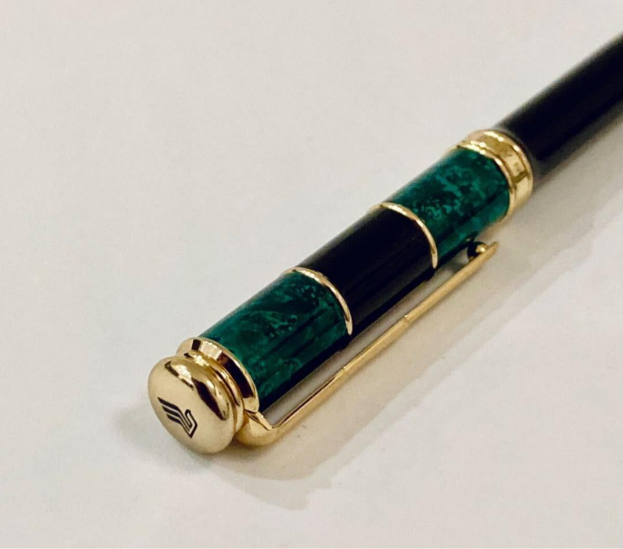 Rare! Vintage Balenciaga Ballpoint Pen in Black × Green [VG
