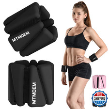 Wrist Ankle Weights for Women Men, Adjustable Silicone Weighted Bangles 2 Lbs Ea