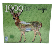 White Tailed Tale Deer Shaped 1000 Piece Puzzle Nature New And SEALED