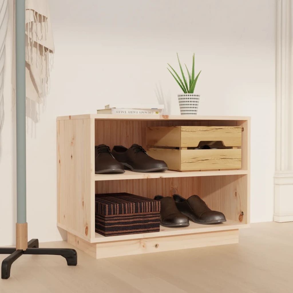 Scarpiera Design in Pino Massiccio 60x34x45cm - Arredo Ingresso Rustico