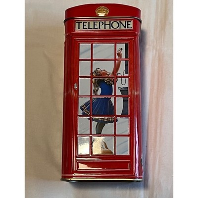 Churchills Heritage of England Red Telephone Kiosk Money Box Tin Bank Vintage