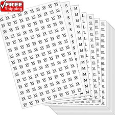 4200 Pcs Clothing Size Stickers, 1/2" Round Adhesive Labels, 7 Sizes XS-XXXL