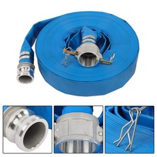 2" 100 ft Pool Backwash Hose Heavy Duty Reinforced Blue PVC Lay Flat Water