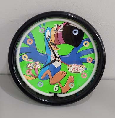 ケロッグ フルーツループ トゥーカン・サム ネオンクロック 時計 アメリカン RARE Kellogg's 100th ANNIVERSARY FROOT LOOPS Toucan Sam 12