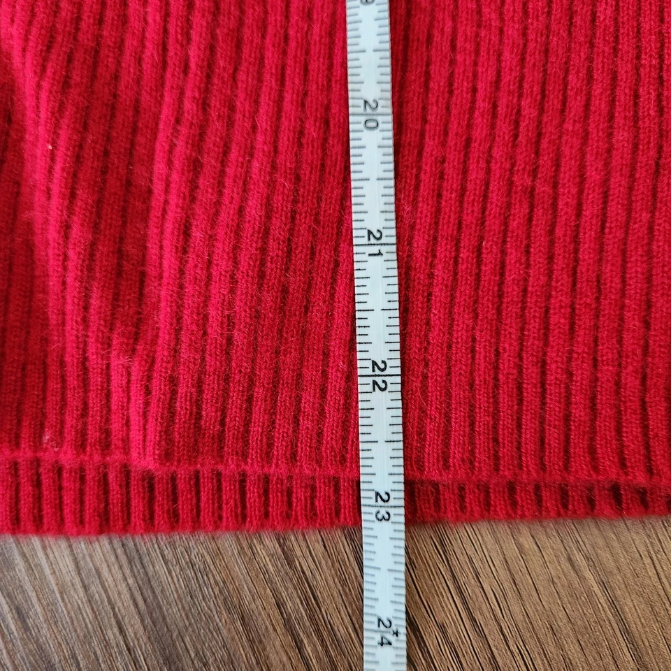Suéter de cachemir rojo A. Giannetti para mujer XL cuello en V manga larga acanalado vintage Foto 4 de 4