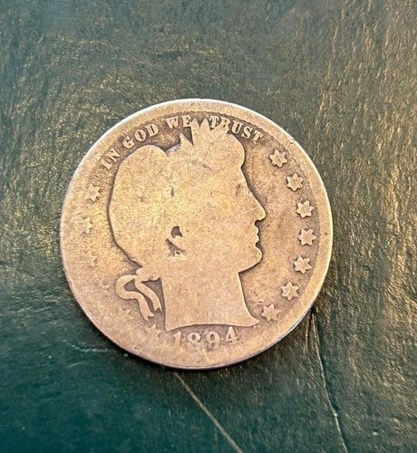 1894 Liberty Barber Quarter 90% Silver US