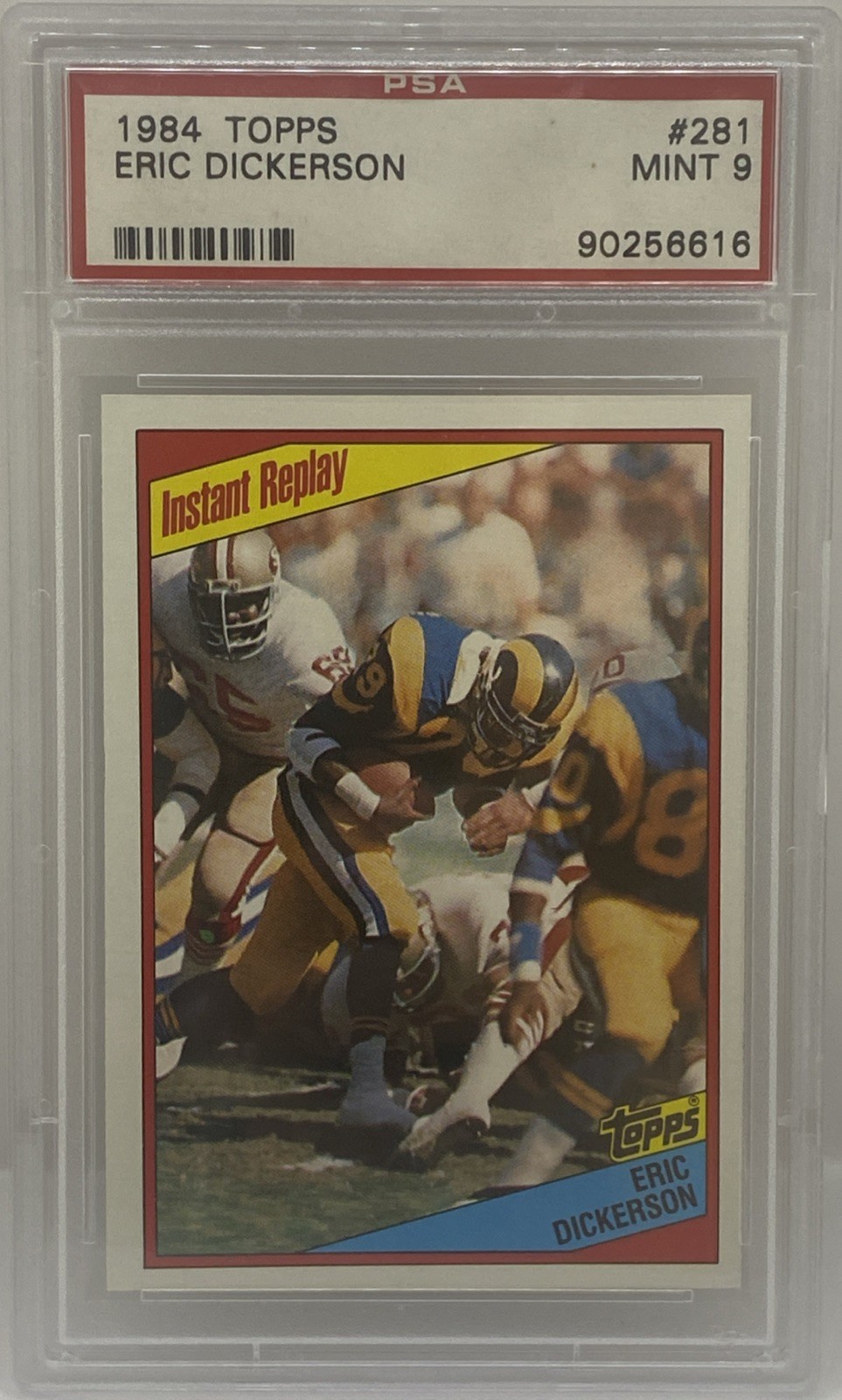 1984 TOPPS #281 ERIC DICKERSON PSA 9 MINT INSTANT REPLAY ROOKIE RC RAMS