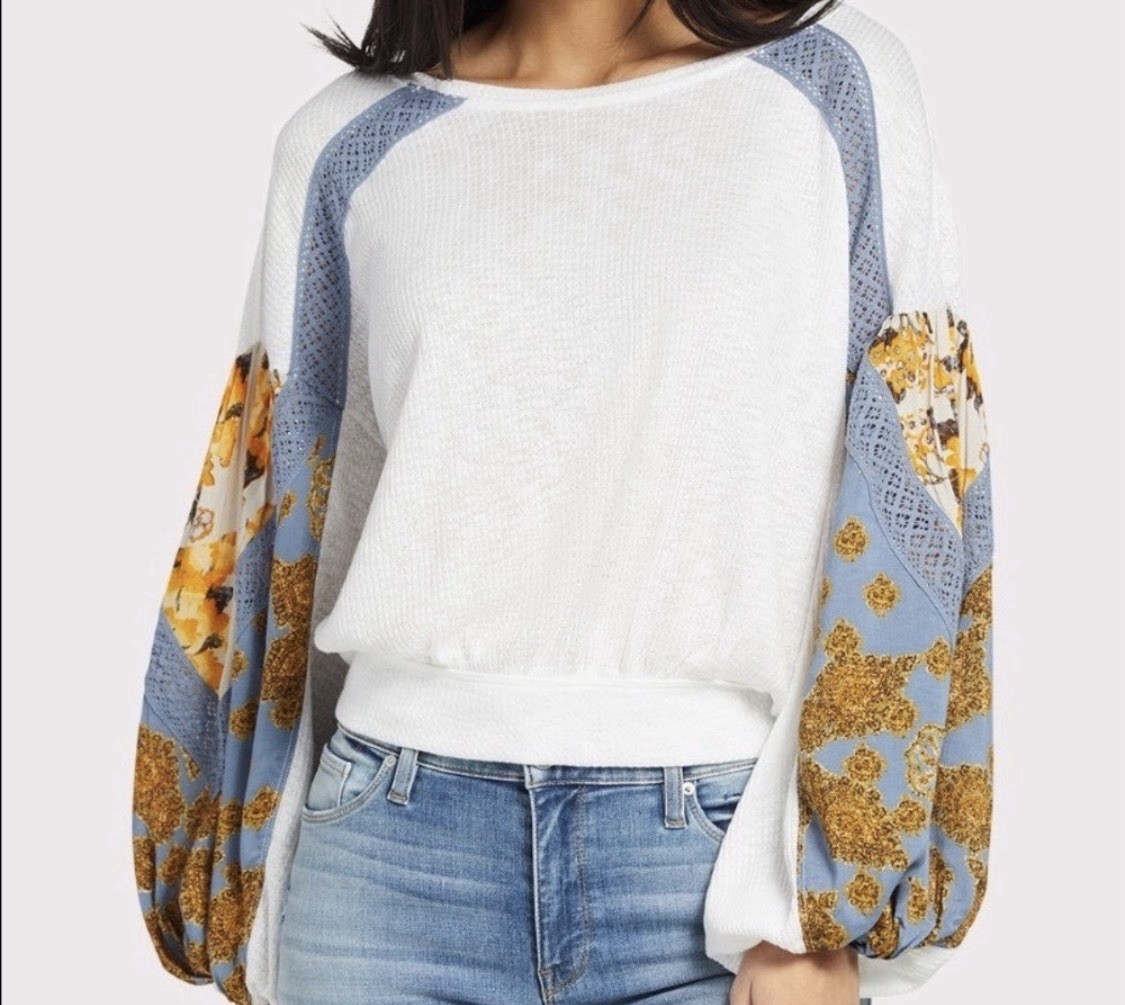 Free People Waffle Knit Thermal Top. Sweater