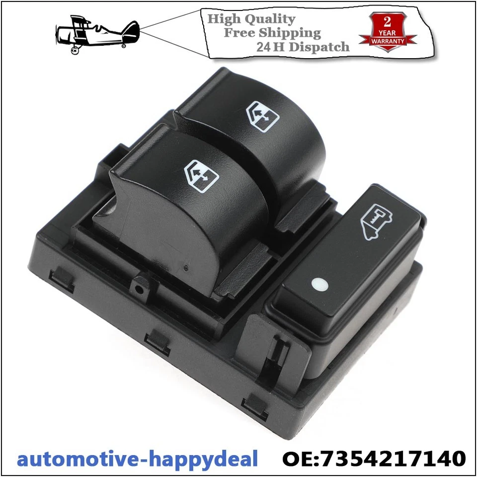 FRONT RIGHT ELECTRIC WINDOW SWITCH BUTTON FOR VAUXHALL COMBO MK3 2011>> ONWARDS - Image 2 of 4