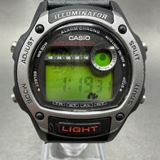 Casio Illuminator W-94H Watch Men 37mm Digital Alarm Chrono Black READ! New Batt