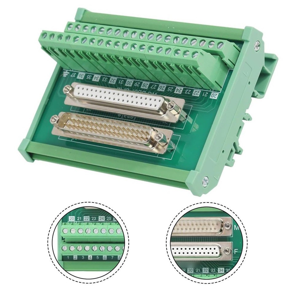 Modulo Interfaccia DB37 Per Montaggio A Guida DIN - Doppio Strato, 16-26 AWG
