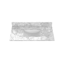 Home Decorators 37 in. W Marble White Sink Vanity Top w/ Carrara Marble