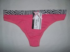 Girls 10-12 zebra waist cotton thong panties pink nwt tween