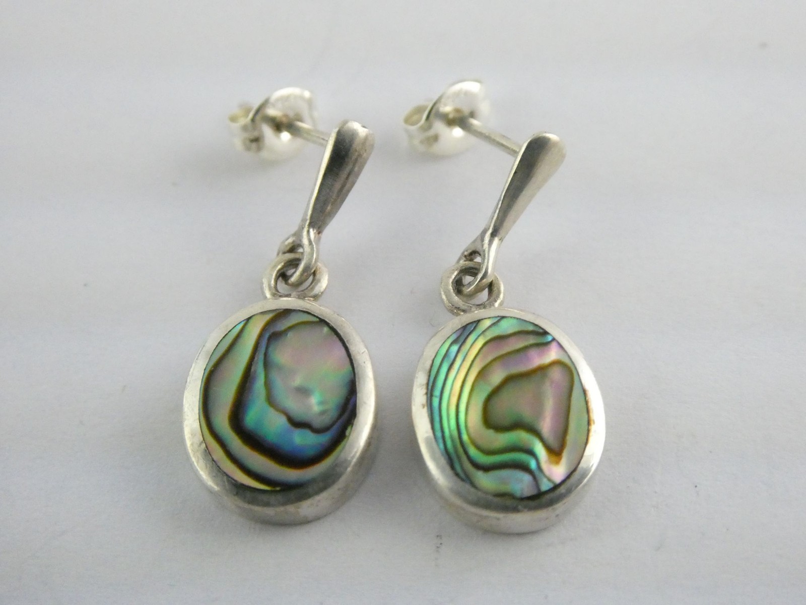 Sterling Silver Abalone Shell Flat Cab Dangling S… - image 4