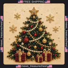 Christmas Pearl Diamond Painting Kit with Frame for Holiday Decor