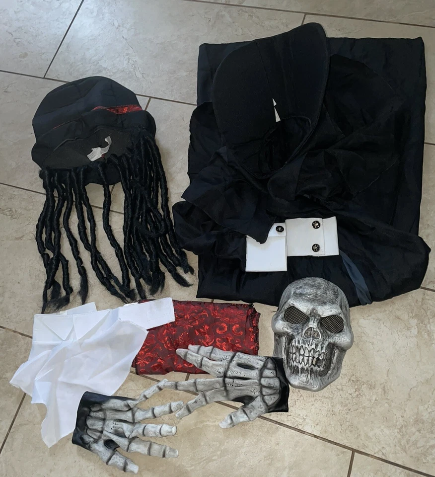 Disfraz de Halloween Dapper Muerte 8-10 Parca Vestido Elegante Esqueleto Foto 2 de 4