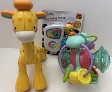 Baby Toy Lot Of 3 Fisher Price Giraffe Infantino Rattle Baby Einstein Tunes READ