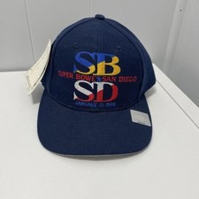 VNTG NUMBERED NFL SUPER BOWL XXXl San Diego 1998 LOGO 7 Blue Strapback Hat NWT
