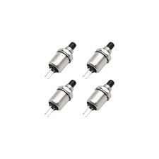 Mini Push Button Switch 2 Pin Micro Momentary Reset Black 4 Pack for Electronics