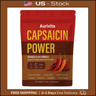 Capsaicin Power, Capsaicin Softgels, Cayenne Pepper & Beetroot Extracts with V