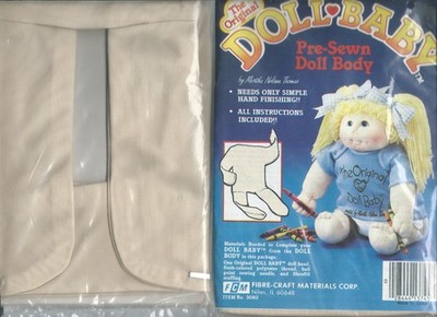 Two DOLL BABY Pre-Sewn BODIES soft sculpture BODY like vintage Cabbage Patch NEW