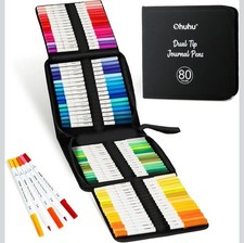 Ohuhu 80 Colours Dual Tip Brush & Fineliner Art Markers -Premium Journaling Pens