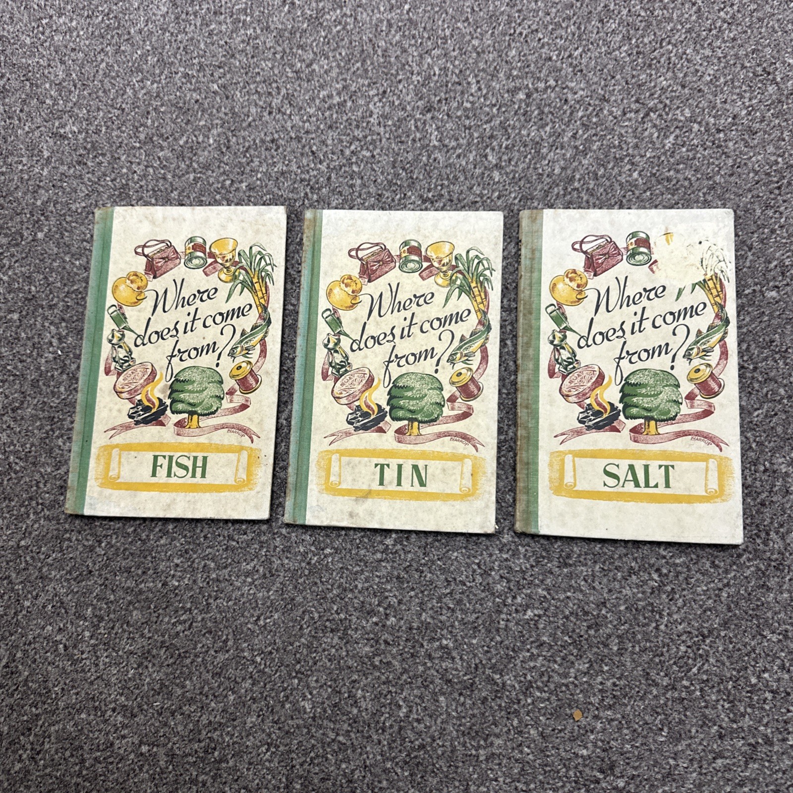 Fish, tin, salt, where does it come from books x 3