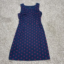 TOMMY HILFIGER Blue Pink Polka Dot Sleeveless Dress Side Zip Size 0