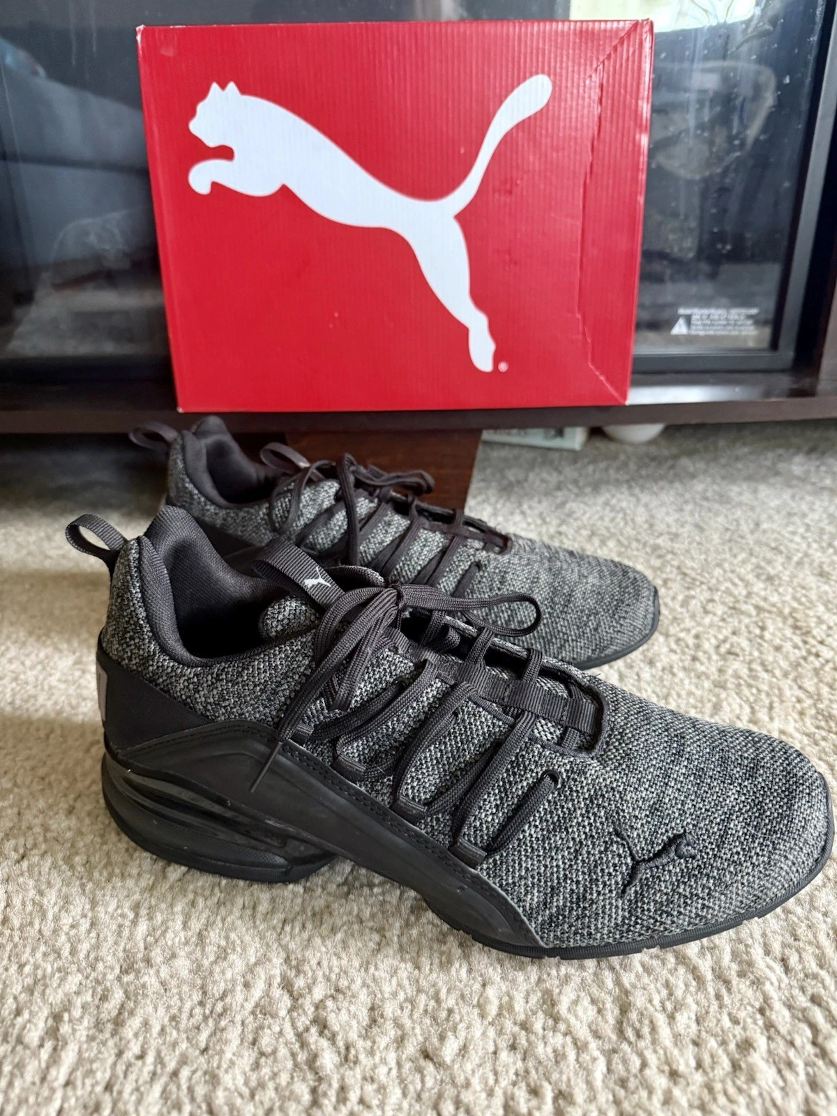 PUMA Uomo Axelion Cross Trainer Nero Castlerock Taglia 9.5 US