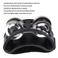 Foot Tambourine Shaker Percussion Drum Set Metal Jingle Bell Musical Instrument