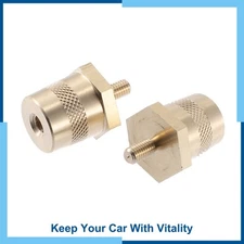 Pair M5 - M6 Battery Terminal Connector Brass Tone Post Adapter Stud Screw