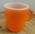 Vtg Anchor Hocking Oven Proof Orange Milk Glass Mug Cup Stackable