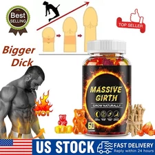 #1 BEST-MALE ENLARGER THICKER LONGER BIGGER 4" GROWTH ENLARGEMENT GUMMIES