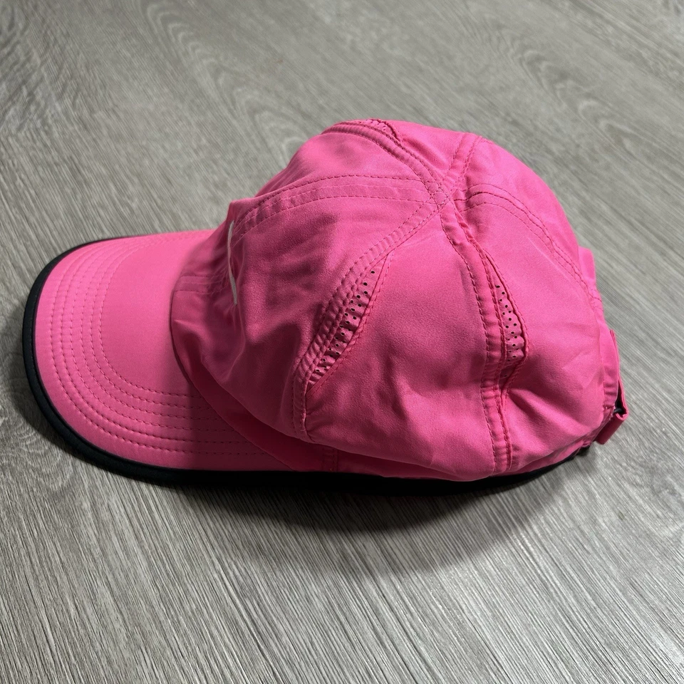Nike Dri-Fit Featherlight Running Hat Pink Cap Embroidered Swoosh Adjustable - Image 3 of 4