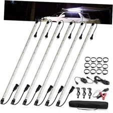 12V Interior Light Bar Kit, Dimmable Camping Lights, Weatherproof 6 PCS White