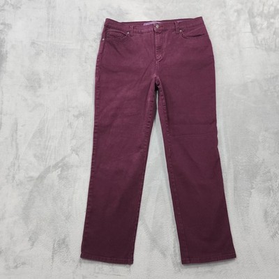 Gloria Vanderbilt Jeans Womens 12 Short Purple Mid Rise Amanda Straight Stretch