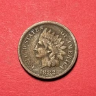(1) Beautiful Toned Antique 1882 Indian Head Cent/Penny CHOICE F-FINE EARLY DATE